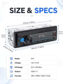 12V Car MP3 Player With Bluetooth Hands-Free, FM Radio, Colorful Lights, Suitable For Car Center Console Upgrade - A - View 5