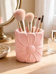 Daisy Makeup Organizer, Multi-Purpose Cosmetic Storage Holder For Makeup Brushes Lipsticks Eyebrow Pencils, Cute Desktop Organizer Cup, Vanity Desk Accessories For Women - New Model - View 3