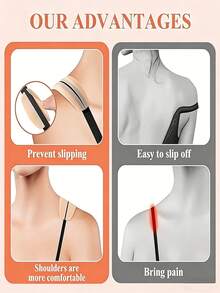 2pcs Non-Slip Shoulder Strap Pads, Bra Anti-Slip Pads, Fixed Shoulder Pads, Bra Anti-Slip Strap Stabilizer, Bra Anti-Slip Fixer, Multi-Color Seamless Non-Slip Shoulder Pads, Summer Essential, Made Of Soft Skin-Friendly Silicone Material, Relieve Pressure, Anti-Slip, Not Easy To Fall Off, Suitable For Travel - Multi-color - View 5