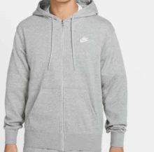 Nike Club Full-Zip Hoodie Sweatshirt Men's Grey - Grey - View 4