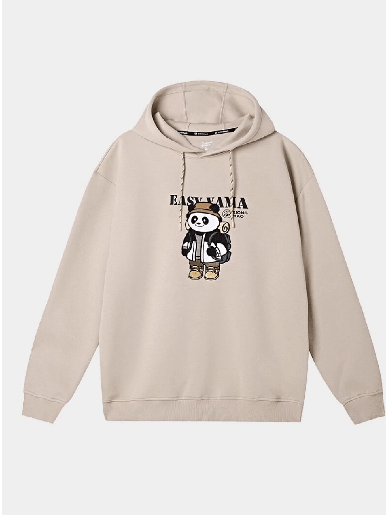 CAMEL CROWN Women's Outdoor Sweatshirt With Embroidered Pattern, Warm And Stylish Hooded Pullover Jacket For Spring And Autumn - Light Khaki - View 1
