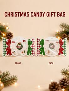 12pcs Reusable Candy Shaped Christmas Self-Sealing Plastic Bags, 8.7*5.3 Inches, Holiday Party Cookie Candy Gift Bags - Multicolor - View 3
