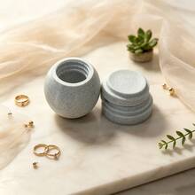 Threaded Lid Stone Pattern Spherical Storage Box, Detachable Base Round Sundries Storage Can, Mini Desktop Hardware Jewelry Small Accessories Storage Box, Suitable For Home, Office Desktop Decorative Small Items Storage Container - Multicolor - View 1