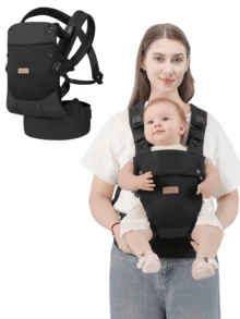 Infant Carrier For Young Babies, Front-Facing Baby Carrier, Front And Back Dual-Use Lightweight Baby Carrier For Outings - Black - View 1