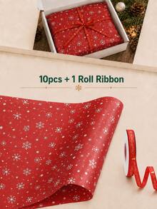 10 Sheets Christmas Light Pattern Tissue Paper, Including Christmas Tree, Candy, Star Patterns - 20" X 14", Handmade Wrapping Paper, Easy To Protect Items, Suitable For Gift Box Filling, Party Decoration - Pear - View 13