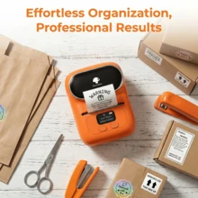 Phomemo M110 Wireless Label Printer - 203dpi Portable Label Maker, Suitable For Small Business, Office, Store - Compatible With IOS/Android And PC - Suitable For Barcode, Price, Logistics, Address And Clothing Labels - Orange - View 7