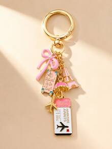 Religious Cross Keychain, Decorated With Religious Love And Crystal Cross, Bag Charm, Bag Amulet, Pearl And Diamond - Cross Keychain, Bag Accessory, Cross Pendant, Wallet, Backpack Accessory, Earphone Case Accessory - Multicolor - View 11