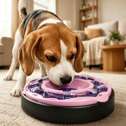 Interactive Dog Enrichment Puzzle Toy, 2026 Donut-Shaped Treat Dispenser, IQ Stimulating Indoor Outdoor Use, Halloween Christmas Gift For Puppies Cats & All Breeds