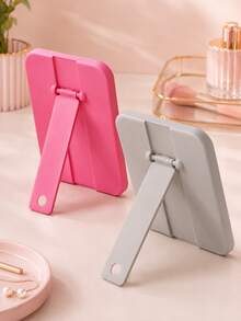 1pc Foldable Makeup Mirror With Stand, Portable High-Definition Desktop Vanity Mirror, Adjustable Angle Rectangular Tabletop Makeup Mirror, Suitable For Women And Girls, Bedroom, Dorm, Office And Daily Makeup Travel Portable Mirror - Multicolor - View 6