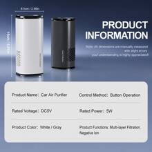 Smart Air Purifier, Home Use, Living Room Bedroom, Dust, Pet Odor, Small Desktop Purifier, Bedroom Car - Multicolor - View 10