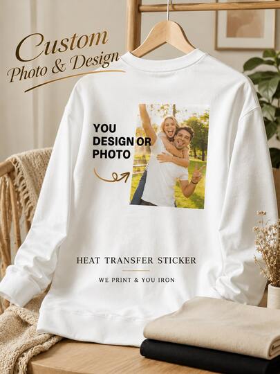 Custom Photo Transfer Decals, Personalized Image & Text Patches, Suitable For T-Shirts, Sweatshirts, Canvas Bags, Pillows And Fabric Decor, Minimalist DIY Style, Custom Clothing Decoration, Customizable Creative Gifts, Birthday Gifts, Father's Day Gifts, Holiday Gifts