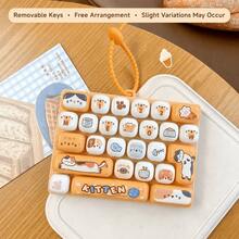1/2/5pcs 26-Key Mini Keyboard Keychain, Silicone Material, Clickable Design, Cute Cartoon Stress Relief Toy, Portable Pocket & Desktop Decor Accessory, Fun Creative Office Gift - Multicolor - View 23