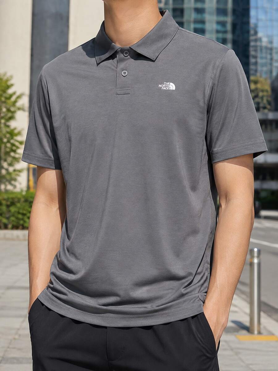 The North Face Men's Short Sleeve Comfortable Daily Sports Casual Outdoor Commute POLO Short Sleeve T-Shirt 8EY50UZ - Grey - View 1