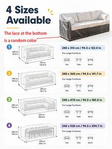 Extra Large Transparent Furniture Cover With Elastic Tightening Edge, Suitable For All Weather, Protects Sofa, Table And Bench From Damage - Perfect For Patio And Balcony - Easy Installation - Year-Round Use - Suitable For Sofa - Multicolor - View 6