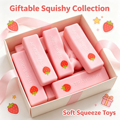 Realistic Strawberry Butter Stick Cheese Stick Squeeze Toy, Slow Rebound Stress Relief Toy For Students And Office Workers