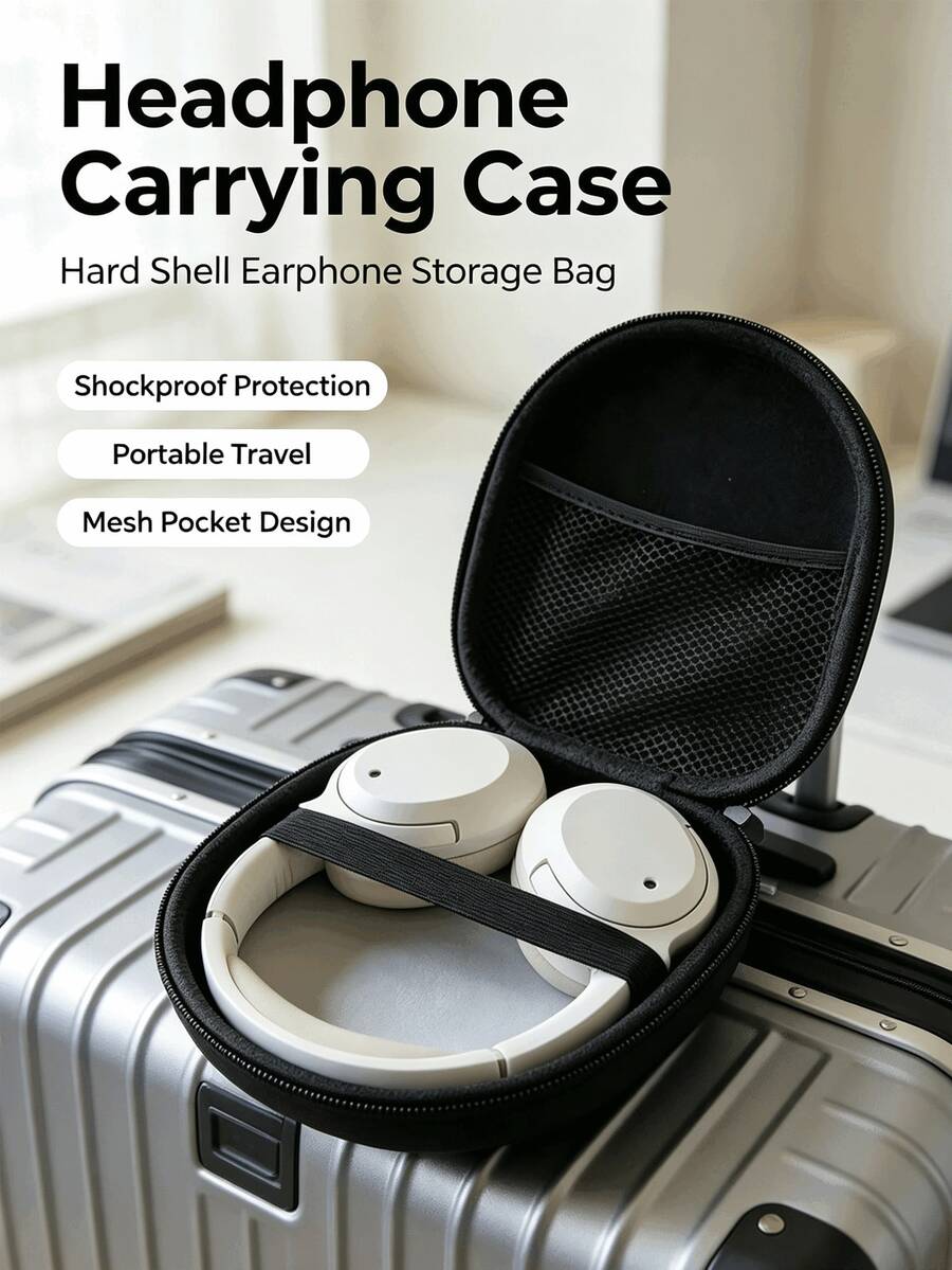 Hard Shell Headphone Carrying Case, Shock‑Proof Pressure‑Resistant Over‑Ear Headset Storage Bag, Portable Bluetooth Headphone Protective Case For Travel Outdoor Use - Multicolor - View 1