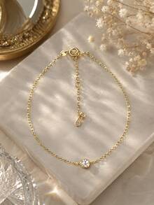1PC 925 Sterling Silver Single Diamond Simulated Bracelet For Women ...
