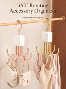 1-6pcs Rotating Belt Rack,Wardrobe Belt Organizer,360° Swivel,Space-Saving,Suitable For Storing Bras,Camisoles,Ties,Scarves,Towels,Wallets And Other Accessories,Applicable For Wardrobe,Bathroom,Kitchen,Essential For Back-To-School Season - Multicolor - View 3