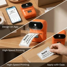 Phomemo M110 Wireless Label Printer - 203dpi Portable Label Maker, Suitable For Small Business, Office, Store - Compatible With IOS/Android And PC - Suitable For Barcode, Price, Logistics, Address And Clothing Labels - Orange - View 8
