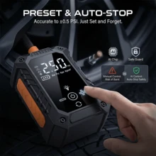 Portable Tire Inflator, Cordless Air Compressor, Rechargeable Electric Tire Pump With Digital Pressure Gauge, Led Light & Auto Shut-Off, 150psi Fast Inflation For Car, Motorcycle, Bicycle & Balls.7.4V 2000mAh - Wireless - View 4