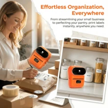 Phomemo M110 Wireless Label Printer - 203dpi Portable Label Maker, Suitable For Small Business, Office, Store - Compatible With IOS/Android And PC - Suitable For Barcode, Price, Logistics, Address And Clothing Labels - Orange - View 9