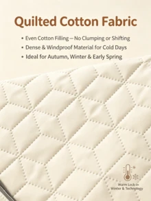 Autumn/Winter Baby Windproof Cape, Infant Carrier & Stroller Universal Fit, Quilted Padded With Warm Hand Pockets, Newborn Outdoor Wind-Blocking Warm Cloak - Champagne - View 6