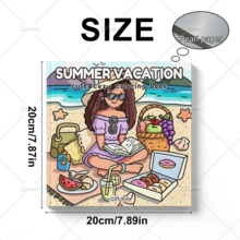 Summer Vacation Cute & Cozy Coloring Book For Kids & Adults, Large Print Summer Beach Holiday Coloring Pages, 120gsm Thick Paper (FREE GIFT 1 Protective Backing Sheet) Stress Relief & Mindfulness, Relaxing & Fun Summer Drawing Activity Book For Girls - Summer Vacation - View 5