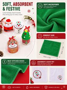 1pc Christmas Towel Gift - Unique Party Favor, Thoughtful Holiday Present, Cute Soft Towel - Essential Item For Unforgettable Christmas Party Celebration - Multicolor - View 3