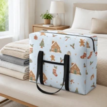 1pc Christmas Multi-Function Foldable Travel Organizer Bag, Shoulder Bag, Hand Luggage Bag, Trolley Bag, Large Capacity Portable Travel Storage Bag - View 9