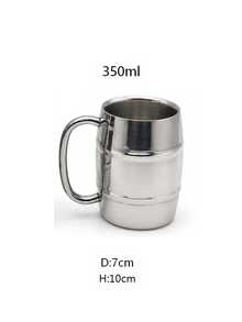 1pc Double-Wall Stainless Steel Beer Mug, Mirror Polished Metal Cup With Raised Ridges, Large Handle And Stable Base, Shatterproof Drinkware, Suitable For Beer, Coffee, Tea, Milk, Home Bar, Saudi National Day, Halloween And Christmas Gift - Multicolor - View 15
