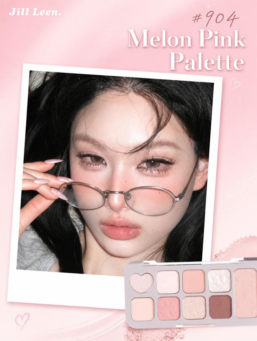 jill leen Palet Eyeshadow Little Bear 9 Warna, Riasan Mata Tahan Lama Matte & Shimmer, Cocok Untuk Wanita - Palet eyeshadow sembilan warna 904 - View 1