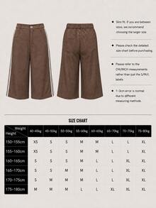 Women's Woven Bermuda Shorts Side Stripe Utility Details Straight Leg Non-Stretch Solid Color Cargo Shorts Brown Summer - Brown - View 5