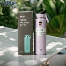 Tyeso 710ML Large Capacity Vacuum Insulated Bottle With Handle Easy Open Lid Sports Water Bottle Unisex Portable Insulated Mug For Outdoor Sports With Coffee Sticker - Multicolor - View 5