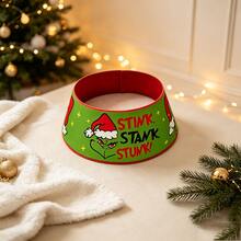 The Grinch Christmas Tree Collar Cartoon Print Tree Base Decorative Cover Christmas Tree Skirt Ring Holiday Home Party Decoration Suitable For Family And Adults - Multi-color - View 7