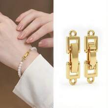 1/2PCS Square Connector Clasp, Pearl Connector, Bracelet Necklace Jewelry Making Accessories Material - Connector - View 1