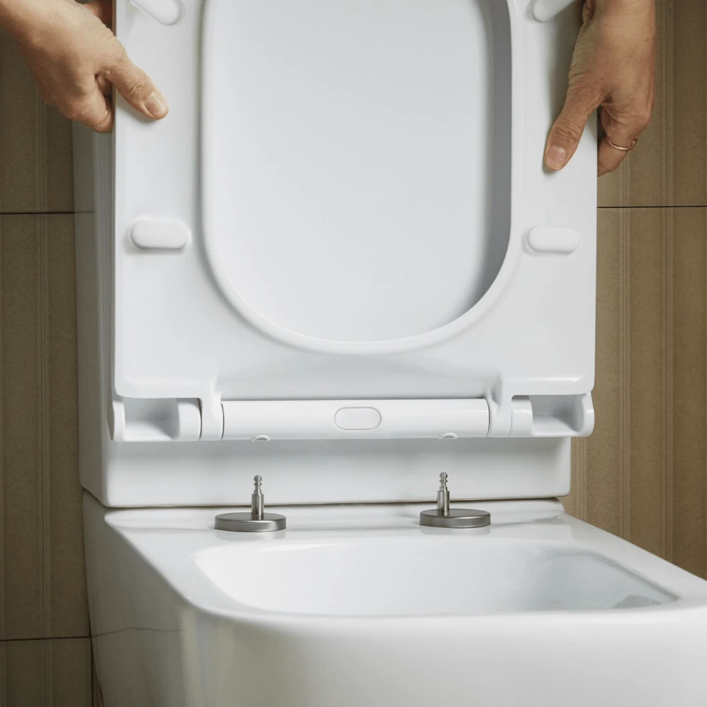 Square Shape Quick Release Toilet Seat With Soft-Close Hinge For Easy Cleaning - Square - View 1