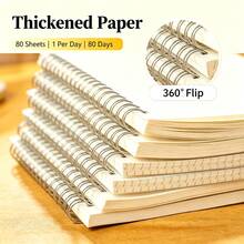 Spiral Bound Notebook, 8mm Ruled, 80 Sheets (160 Pages), A5 B5 A6 Pocket Diary, Office And School Supplies - 1 Pack - View 5