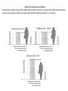 1pc Blue Vertical Striped Japanese Style Sheer Curtain With Tie-Up, Short Partition Curtain For Small Window - 1PC - View 3