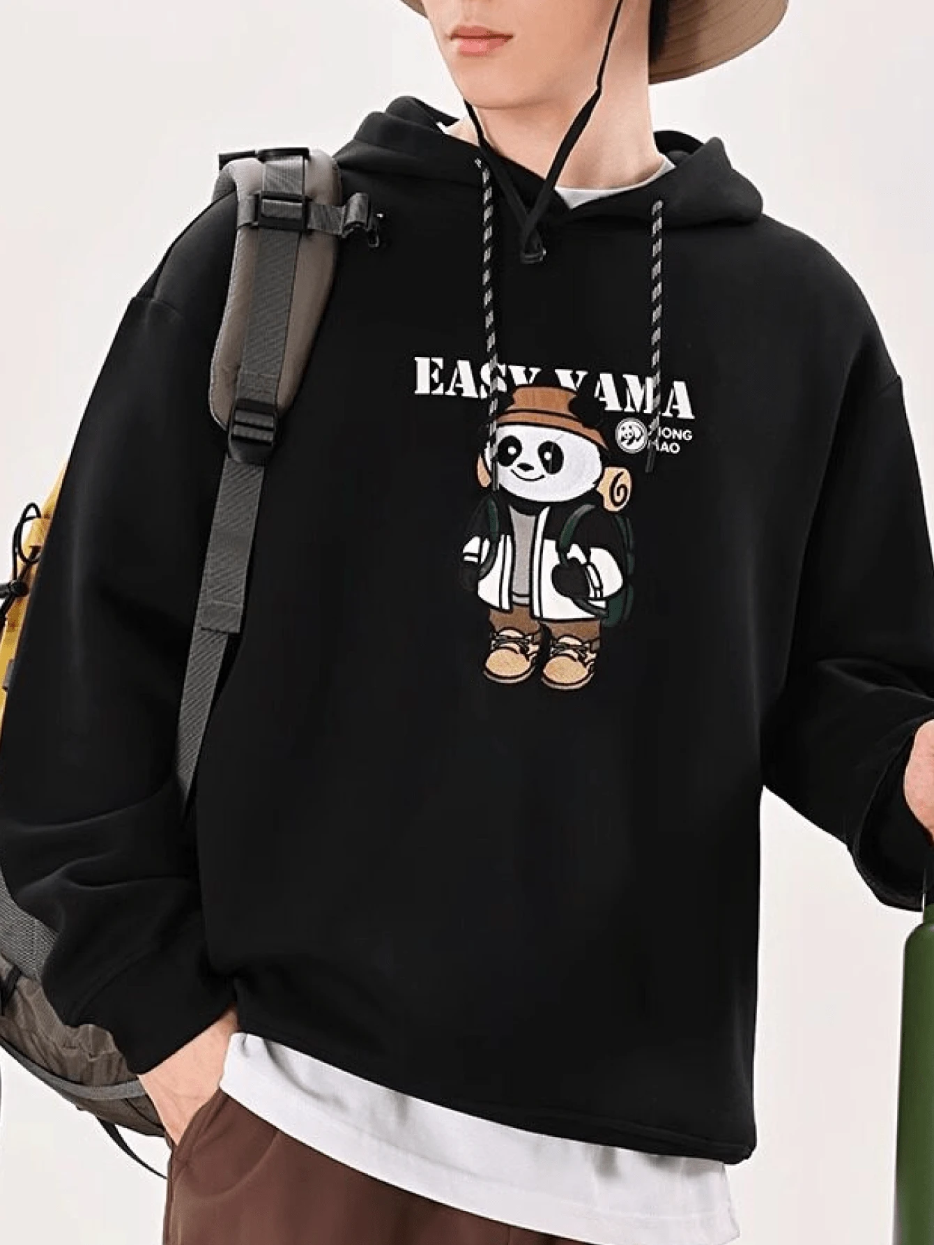 CAMEL CROWN Women's Outdoor Sweatshirt With Embroidered Pattern, Warm And Stylish Hooded Pullover Jacket For Spring And Autumn - Phantom Black - View 1