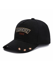 1件/2件裝「Brooklyn」字母圖案印花中性街頭時尚戶外運動棒球帽與斜跨包，可調節，送給自己或朋友的禮物 - 彩色 - 查看 6