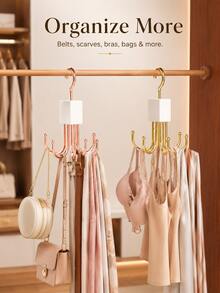 1-6pcs Rotating Belt Rack,Wardrobe Belt Organizer,360° Swivel,Space-Saving,Suitable For Storing Bras,Camisoles,Ties,Scarves,Towels,Wallets And Other Accessories,Applicable For Wardrobe,Bathroom,Kitchen,Essential For Back-To-School Season - Multicolor - View 6