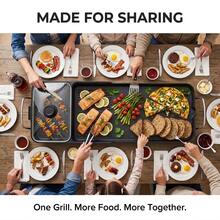 2-In-1 Electric Grill With Hot Pot, Extra Large Indoor BBQ Grill Griddle Combo, 5-Level Adjustable Temperature Multi-Function Tabletop Grill, Nonstick Cooking Station With Kitchen Utensil Gift Set - US B Type Plug(110-127V) - View 2