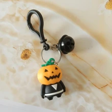 Halloween Cartoon Ghost Skeleton Bat Bell Keychain, Cute Bag Charm Pendant, Holiday Decoration Accessory - Multicolor - View 8