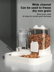 All-In-One Automatic Cat Feeder And Water Dispenser Set; Transparent Tank Design; Easy To Clean And Refill; Automatic Pet Feeder; Battery-Free; Large Capacity Design; Peace Of Mind For Travel; Stylish Pet Supplies; Suitable For Cats And All Dog Breeds - Large Capacity - View 4