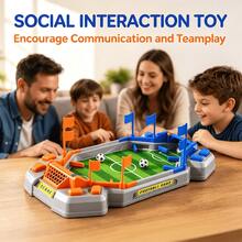 Mini Tabletop Foosball Soccer Game, 2 Player Battle Toy With Manual Score Counter, Indoor Sports Game For Kids 3-12, Family Party Birthday Gift - Blue - View 2