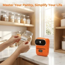Phomemo M110 Wireless Label Printer - 203dpi Portable Label Maker, Suitable For Small Business, Office, Store - Compatible With IOS/Android And PC - Suitable For Barcode, Price, Logistics, Address And Clothing Labels - Orange - View 3