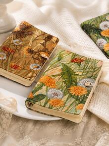 2pcs A5 & A6 Vintage Floral Refillable Notebook Set, Plant Woven Fabric Cover Loose Leaf Planner, With Button Closure, Artistic Writing Journal, Suitable For School, Office, Study And Gift - Upgraded Fabric Surface - View 6