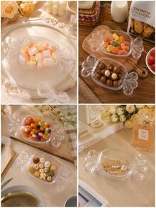 (Reusable Packaging Box) Candy-Shaped Transparent Plastic Dessert Box With Lid, Clear Individual Mousse Cake Container, Wedding Birthday Party Favor Snack Packaging - Multicolor - View 4