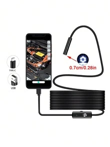 Kamera Endoskop, Endoskop USB Tipe-C, Kabel Fleksibel yang Dapat Diatur, Kamera Inspeksi Pipa Definisi Tinggi 640x480P, Cocok untuk Smartphone Android, Tablet, dan Perbaikan Mobil - A - View 7
