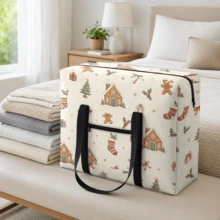 1pc Christmas Multi-Function Foldable Travel Organizer Bag, Shoulder Bag, Hand Luggage Bag, Trolley Bag, Large Capacity Portable Travel Storage Bag - View 7